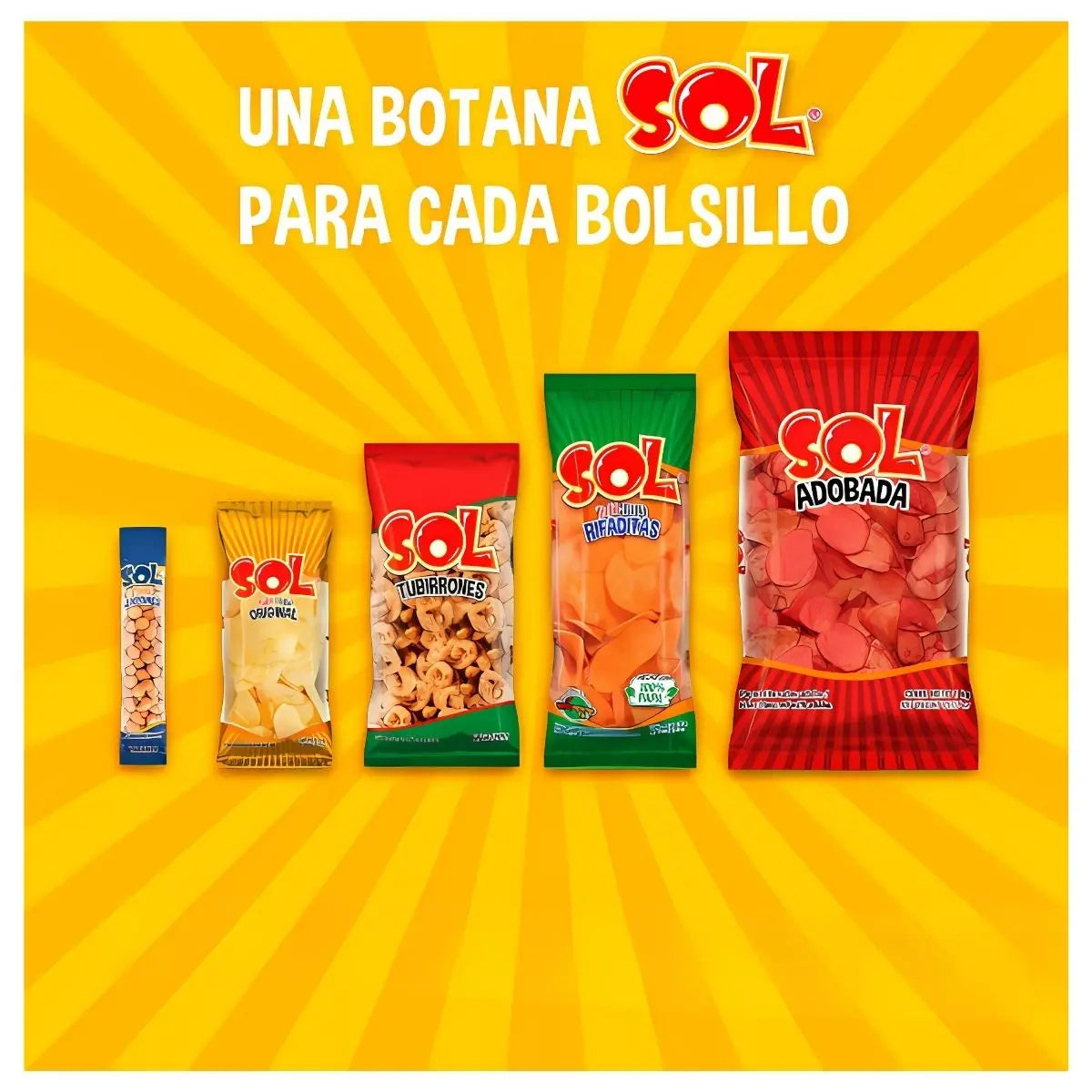 Cacahuate Sol Botana Surtida Snack Salado Bolsa 500gr - Papas Sol - vista lateral
