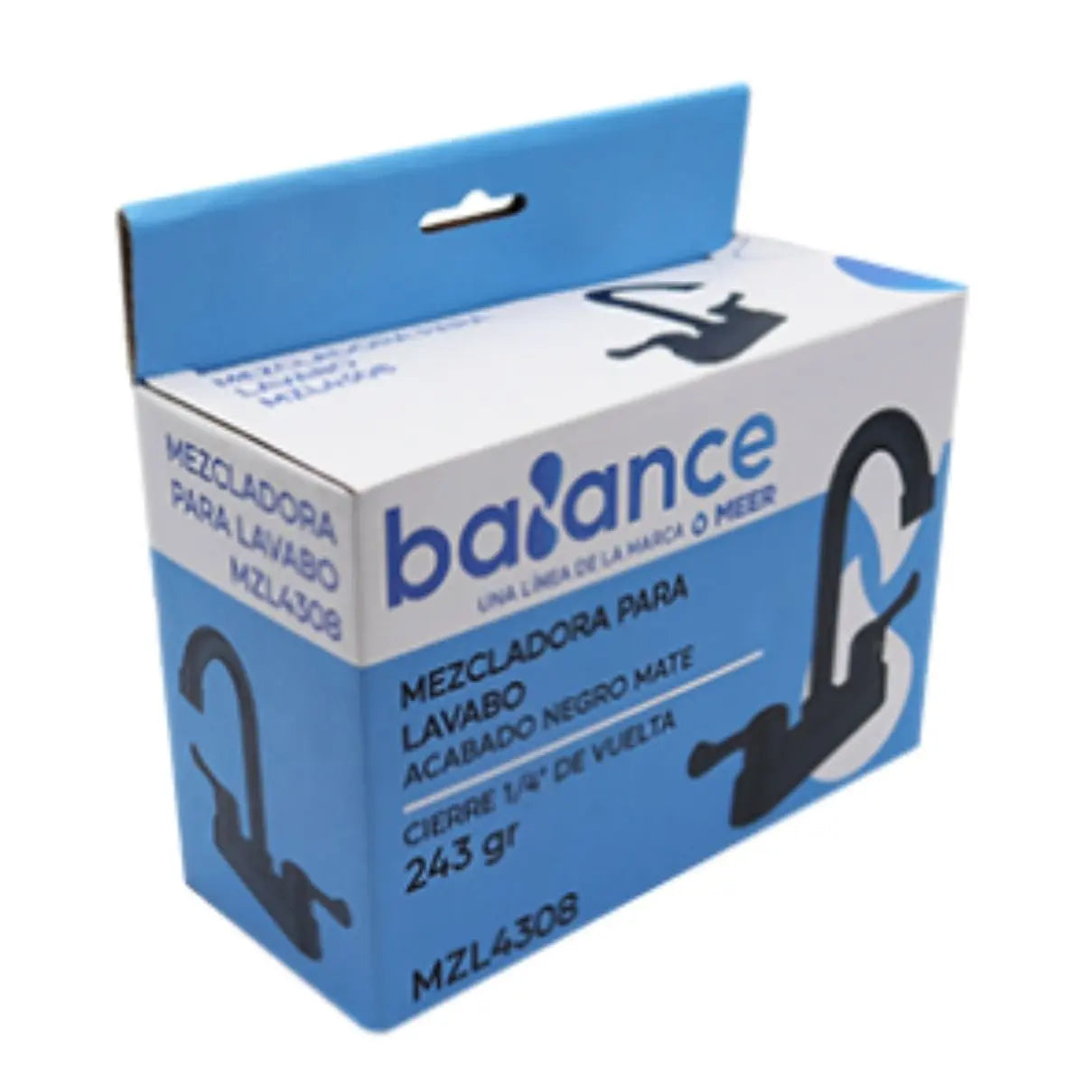 Mezcladora Lavabo Meer Negro Mate - CNX - vista trasera