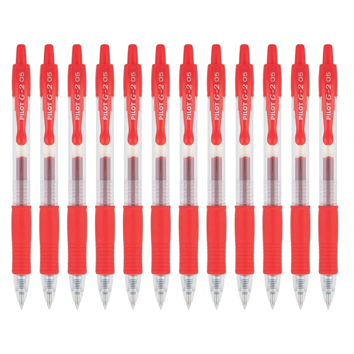 12 Plumas/boligrafo Gel G2-5 Pilot Extra Fino Color A Elegir Rojo - Pilot