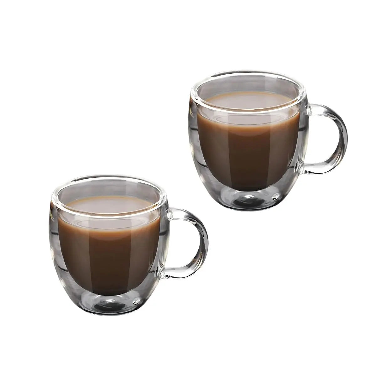 Set 2 Tazas Termicas Doble Pared Borosilicato 260ml Café - Vittori - vista trasera