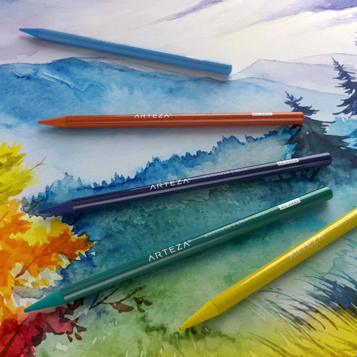 ARTEZA Woodless Watercolor Pencils, 24 Drawing Pencils, Colored Pencils Set for Adults, Art Supplies for Blending and Layering - Arteza - detalle