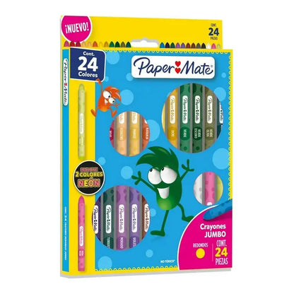Crayones De Colores Jumbo Paper Mate Redondos 24 Piezas - Papermate - empaque
