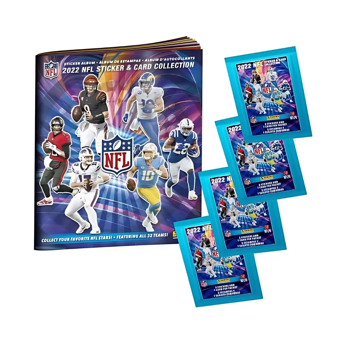Álbum NFL 2022 + 4 Sobres Panini Fútbol Americano Coleccionable - Panini - contenido