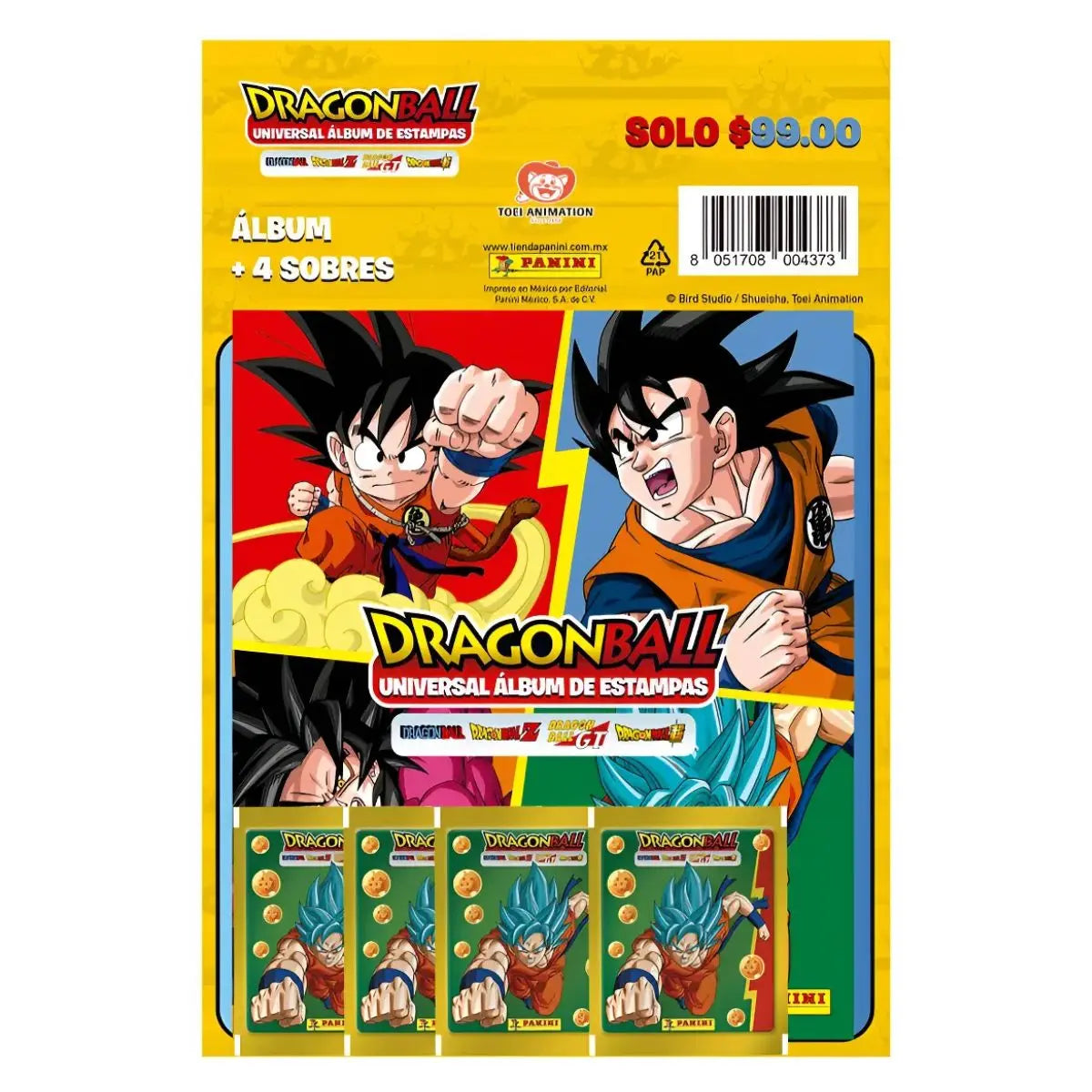 Colección Dragon Ball Universal. Álbum Pasta Suave + 4 Sobres - Panini - uso