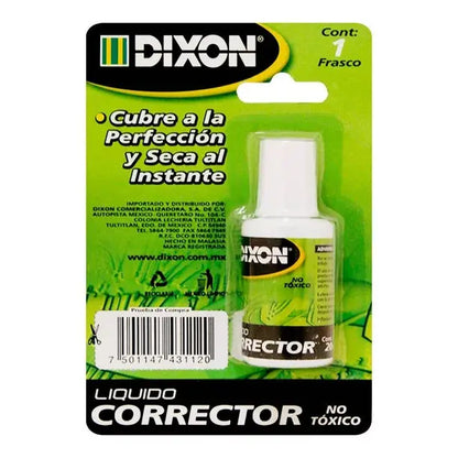 Corrector Líquido Dixon Frasco C/ Brocha Secado Rápido 20ml - Dixon