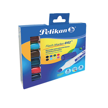 Marcadores para Pizarrón Blanco Flash Marker 442 Pelikan 8 Piezas - Pelikan