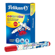 Marcadores Gruesos Lavables Colorella Pelikan 10 Piezas Elegir Color Rojo - Pelikan