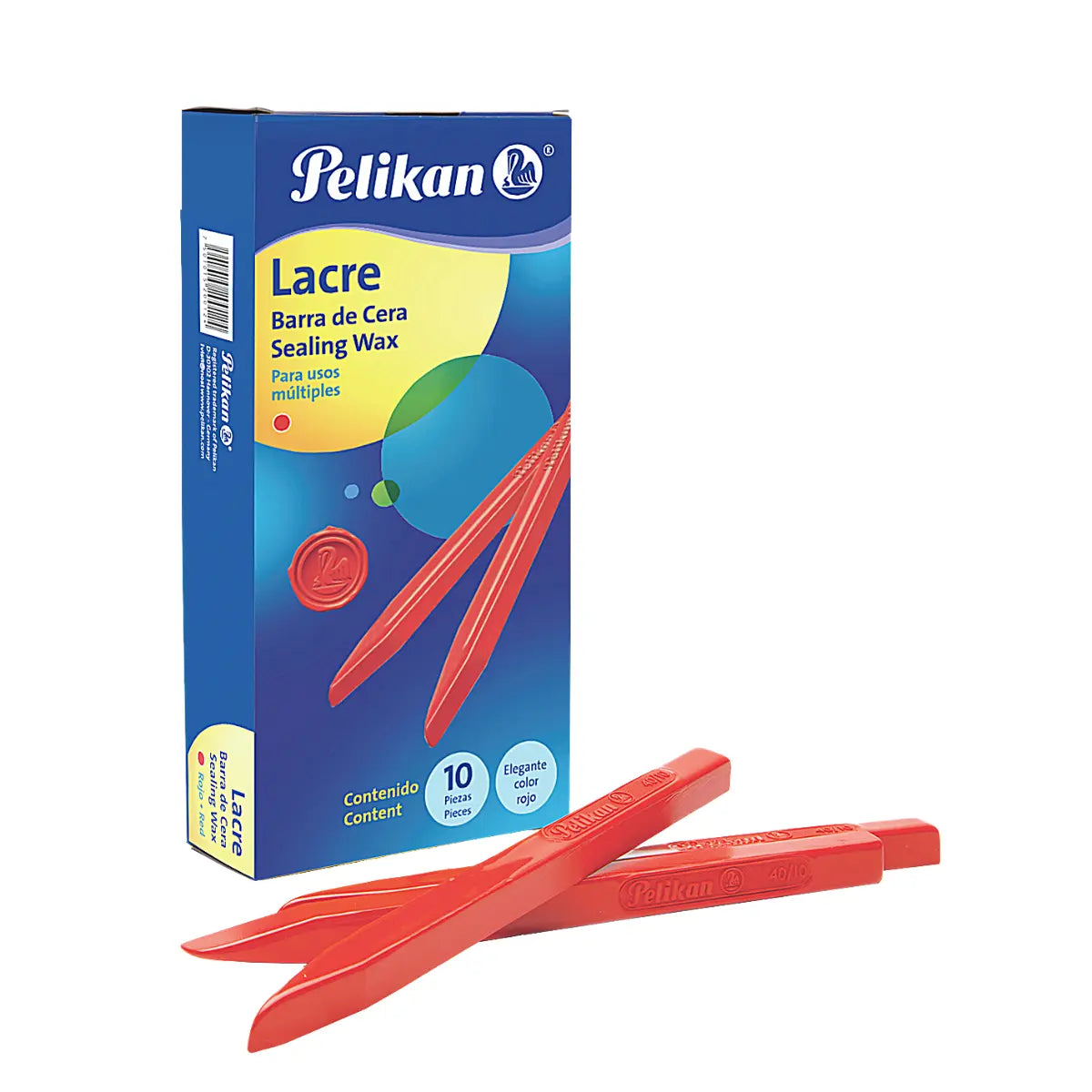 Barras Cera Lacre Rojo Sello Pelikan 10 Piezas - Pelikan - uso