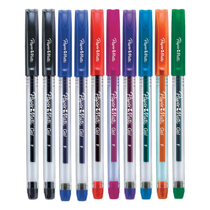 Bolígrafos de Gel Paper Mate Colores Surtidos Kilométrico Punto Fino 10 Piezas - Paper Mate