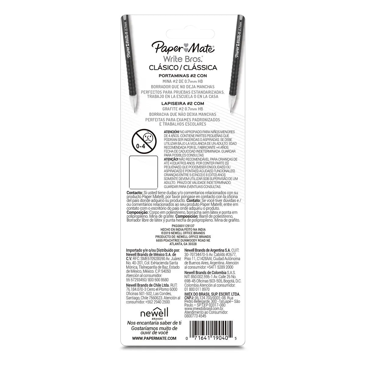 Lapicero Portaminas Paper Mate 0.7 Mm 3 Piezas - Paper Mate - vista lateral