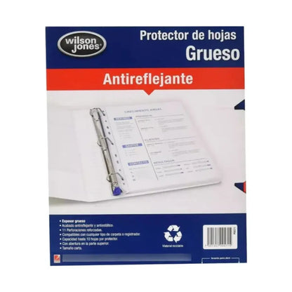 Protectores De Hojas Grueso Wilson Jones P0571 -100 Piezas - Wilson Jones - vista lateral