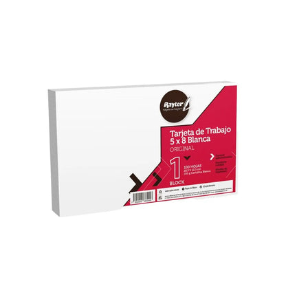 Paquete 100 Tarjeta Fichas Trabajo Rayter 20x12 150g Elegir Rayter