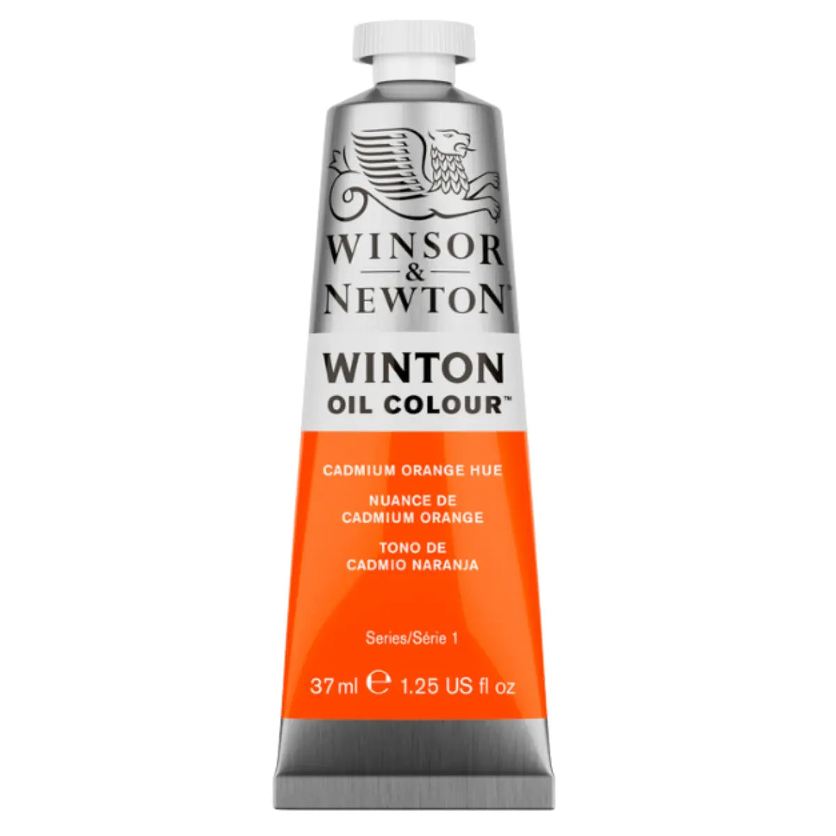 WINTON - Óleo serie-1 cadmio naranja S-1  no 090 | #f2482c | mate | ? | mate / 37 ml - Winsor and Newton - vista lateral