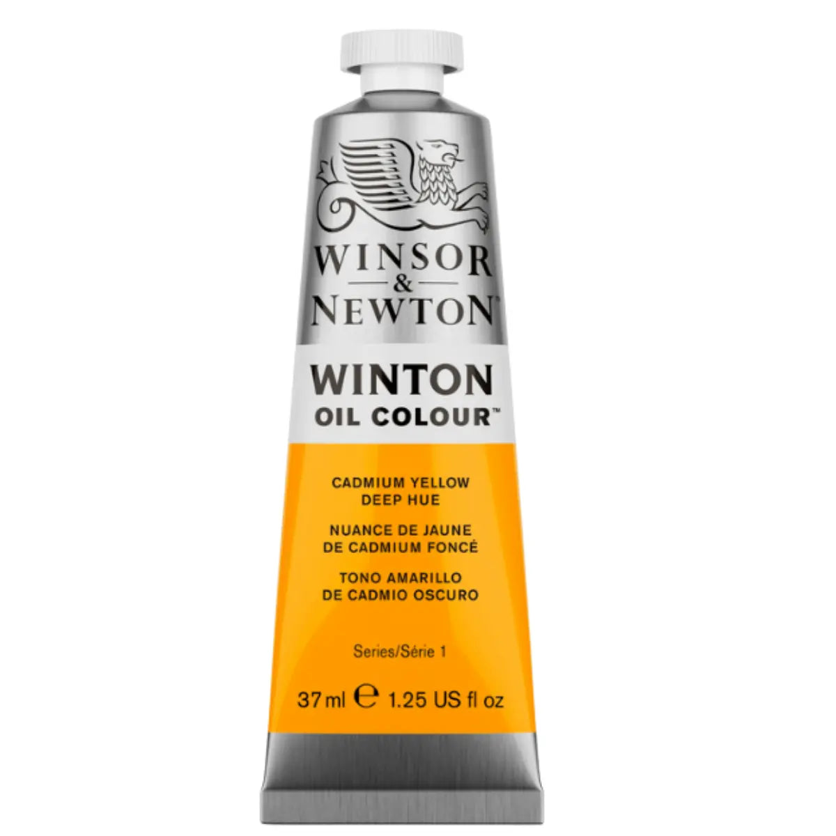 WINTON - Óleo serie-1 amarillo de cadmio oscuro S-1 no 115 | #fa7722 | mate | ? | mate / 37 ml - Winsor and Newton - vista lateral