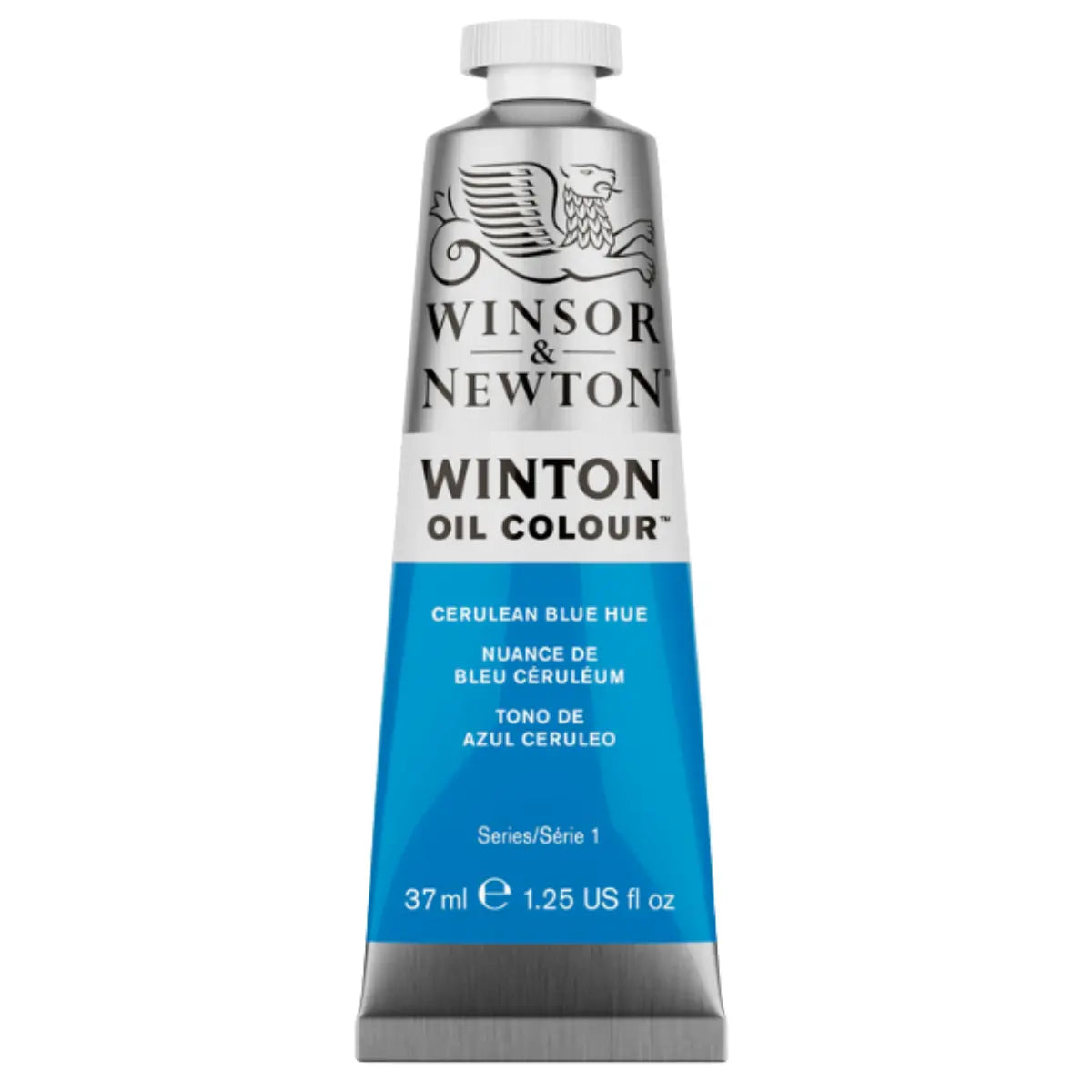 WINTON - Óleo serie-1 azul cerúleo S-1 no 138 | #018ed3 | mate | ? | mate / 37 ml - Winsor and Newton - vista lateral