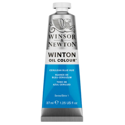 WINTON - Óleo serie-1 azul cerúleo S-1 no 138 | #018ed3 | mate | ? | mate / 37 ml - Winsor and Newton - vista lateral
