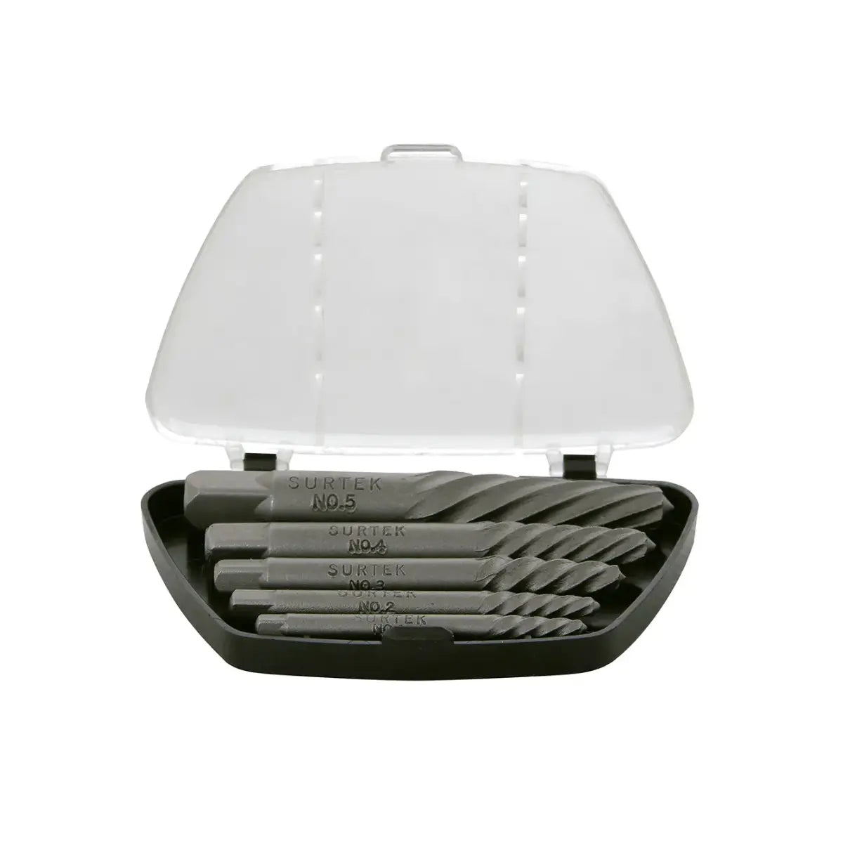 Surtek 107040 Juego de extractor "cola de cochino" para tornillos, 5 piezas - Lock