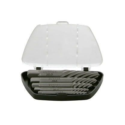Surtek 107040 Juego de extractor "cola de cochino" para tornillos, 5 piezas - Lock