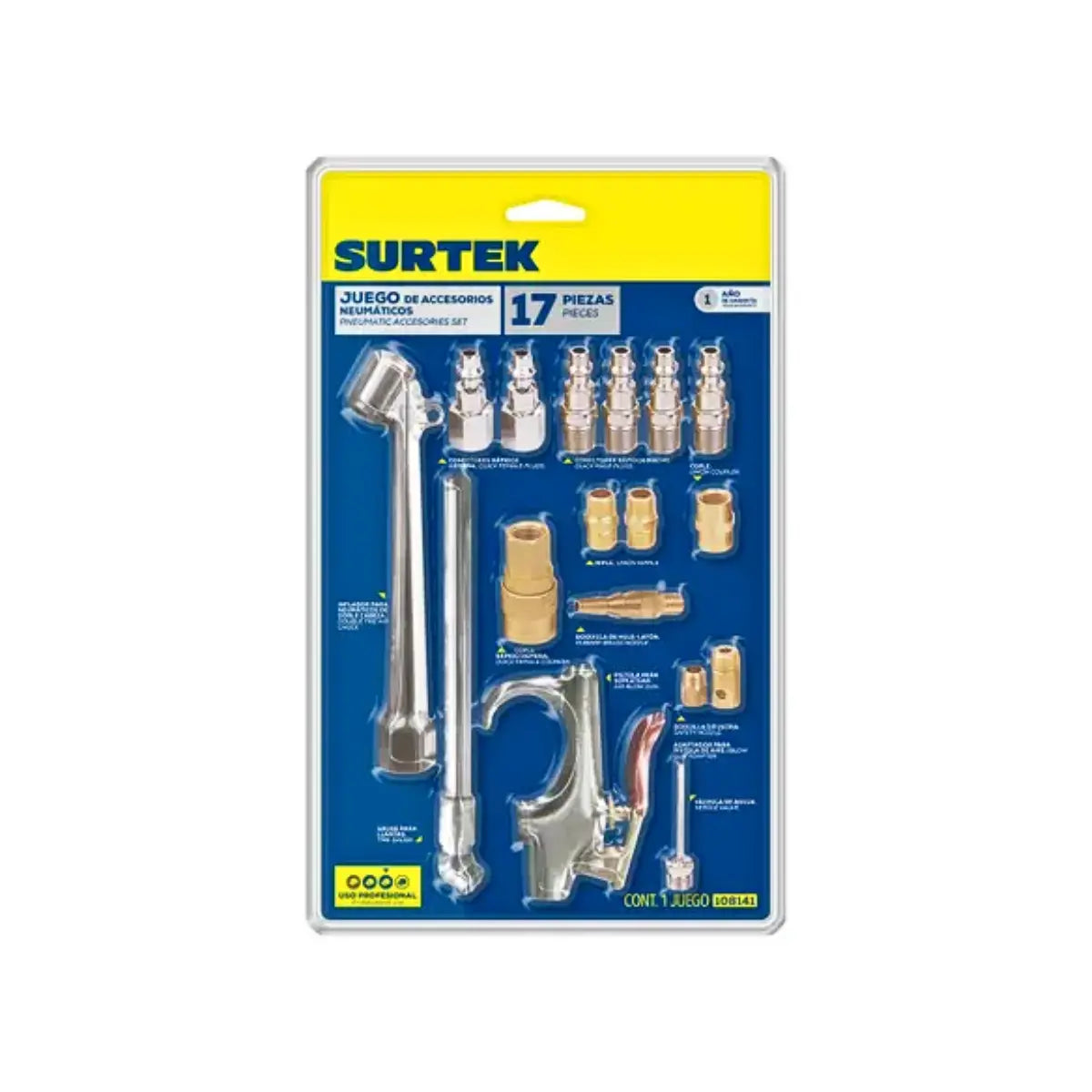 Juego Accesorios Neumáticos Surtek 17 Pzs - Lock