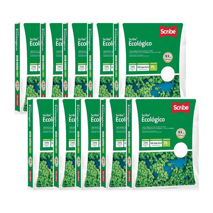Caja con 5000 Hojas Papel Ecológico Scribe Blanco Carta Impresión - Scribe