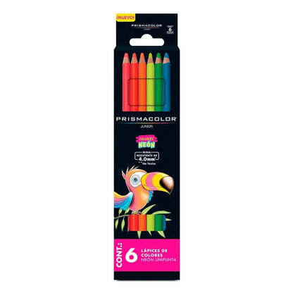 Lápices de Colores Neón Redondos Prismacolor Junior 6 Piezas - Prismacolor - empaque