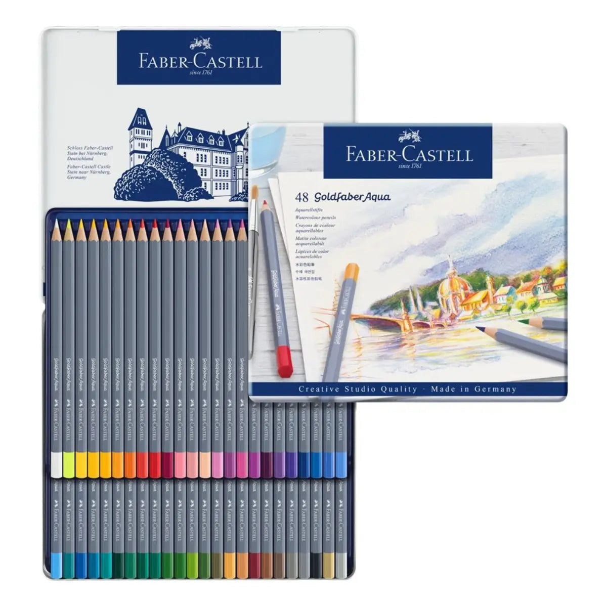 Lápices de Colores Acuarelables Faber Castell Profesional Goldfaber Aqua 48 Pz - Faber Castell - accesorios