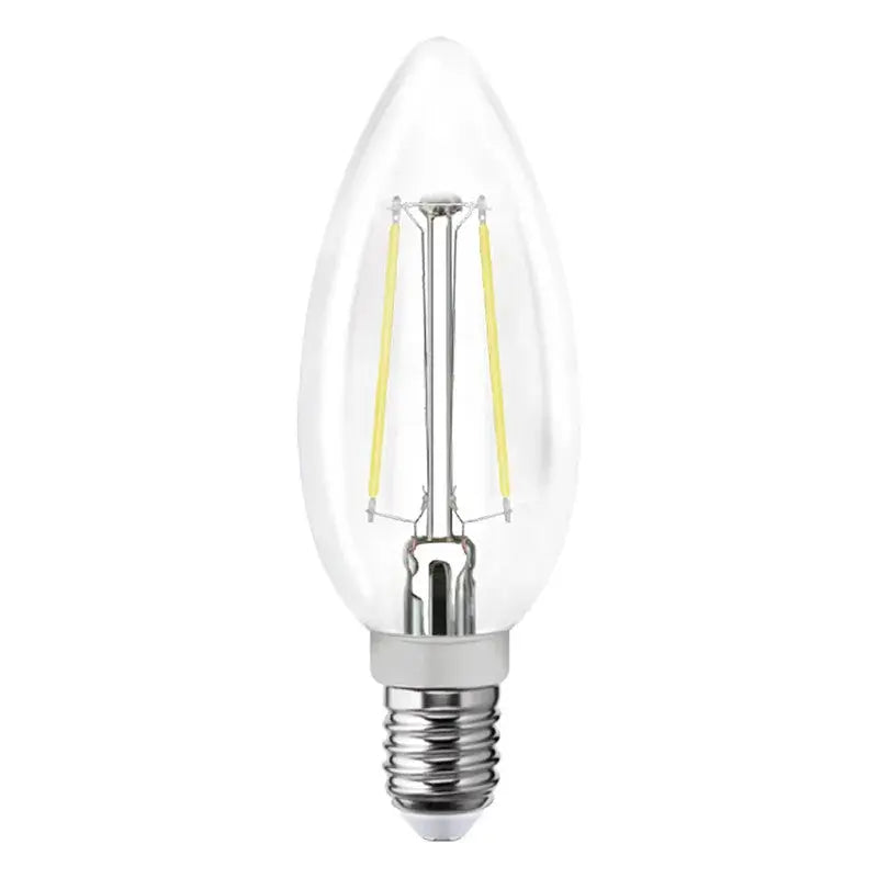 6 pz Foco LED filamentos VELA AKSI 2W luz calida E12, caja color - Aksi