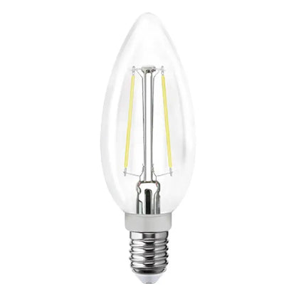 6 pz Foco LED filamentos VELA AKSI 2W luz calida E12, caja color - Aksi