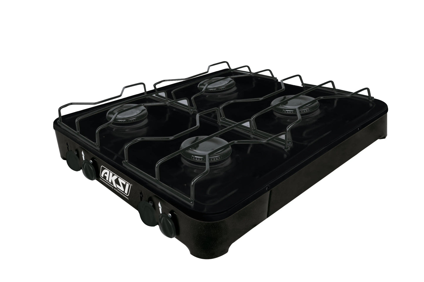 Estufa de mesa AKSI 4 quemadores negro - Aksi - vista lateral