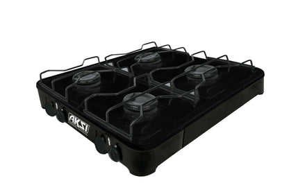 Estufa de mesa AKSI 4 quemadores negro - Aksi - vista lateral