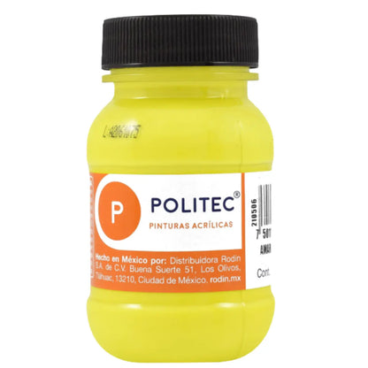 POLITEC - Pintura acrílica fluorescente Línea-800 amarillo no80 brillante 100 ml - Politec