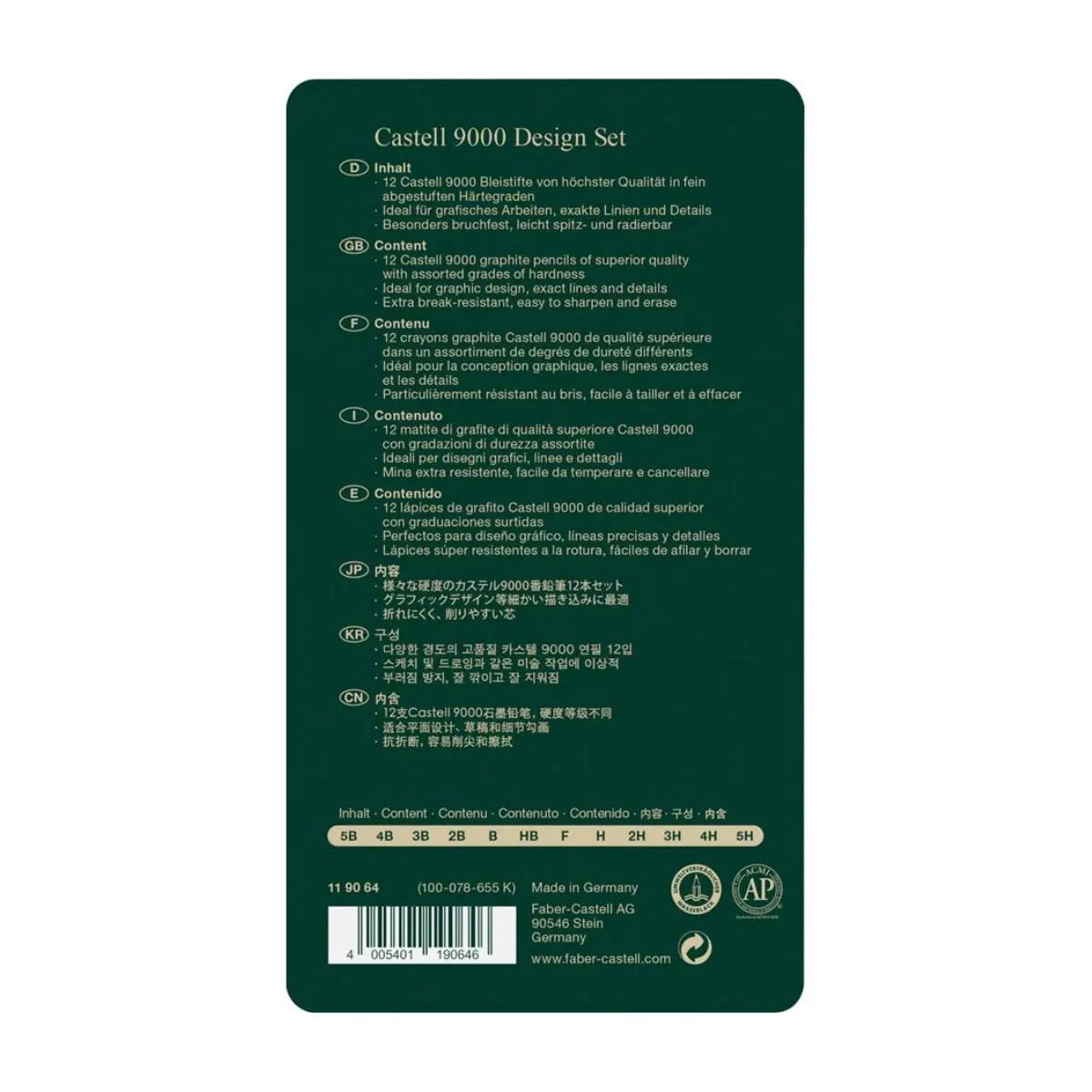 Lapices Graduados Faber Castell Profesionales 12 Pz - Faber Castell - contenido