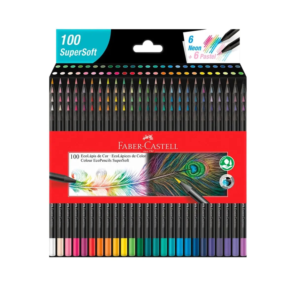 Faber-Castell Color Pencil, EcoPencil Supersoft, 1207100SOFT, 100 Colors - Faber Castell - accesorios