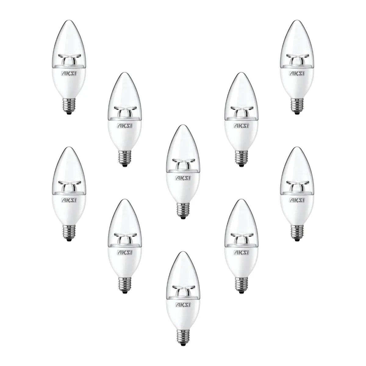 10 Piezas Foco LED VELA 4W luz blanca E12 AKSI - Aksi - vista lateral
