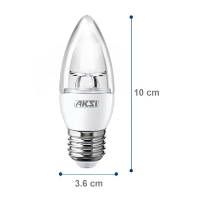10 Piezas Foco LED VELA 4W luz blanca E12 AKSI - Aksi