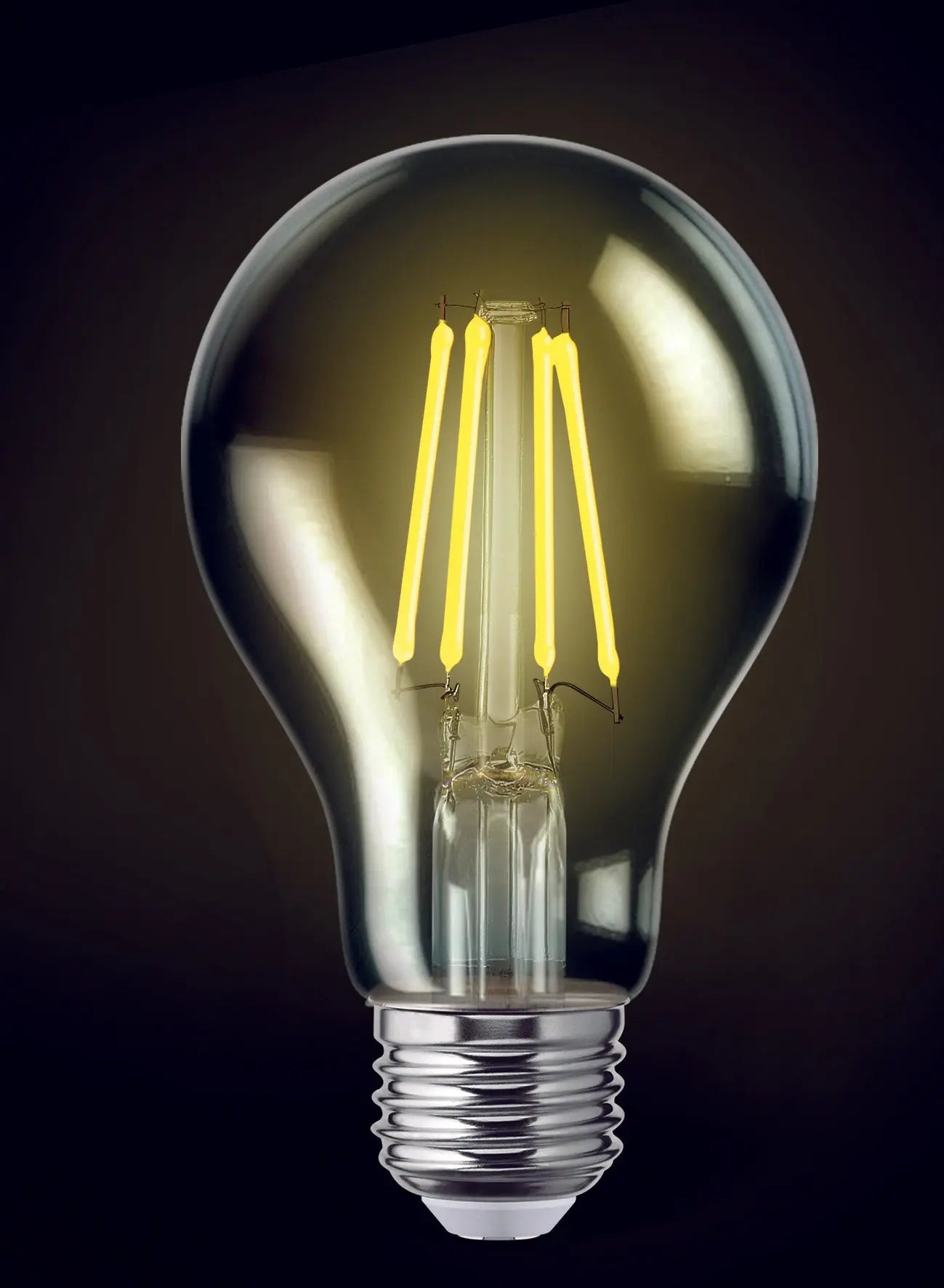 Foco LED Aksi 4W A19 Filamentos Traslúcida Color Amarillo E27 127V Aksi