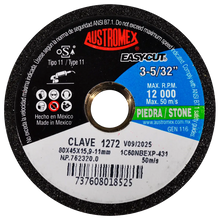 Copa Abrasiva 80x45x15.9-11mm Clave 1272 Austromex - Austrodiam - vista lateral