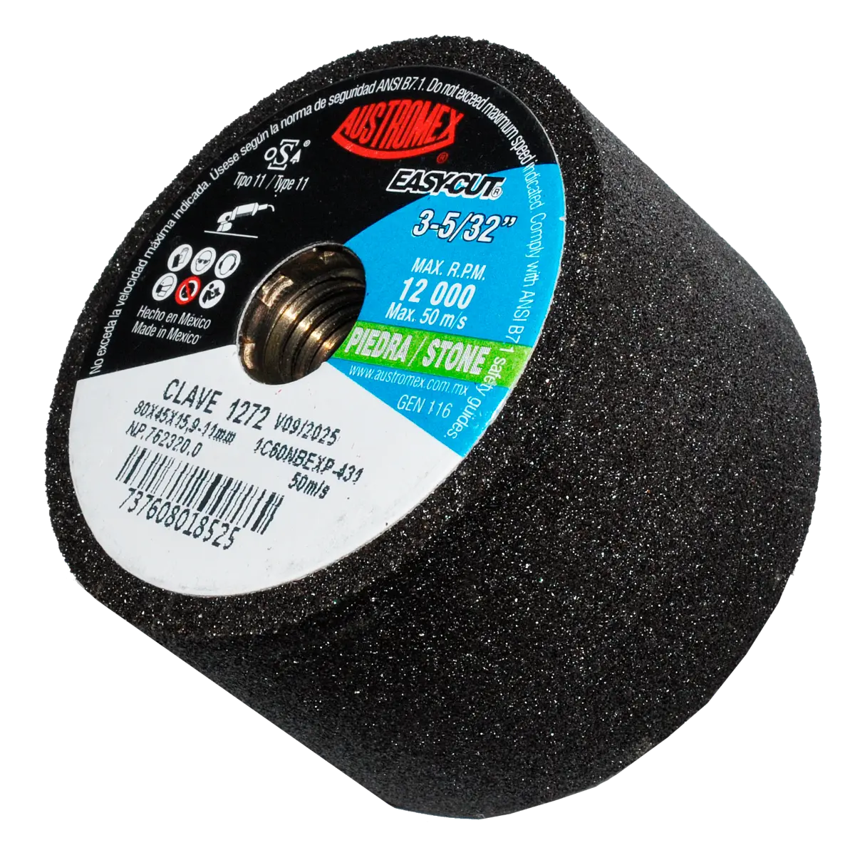 Copa Abrasiva 80x45x15.9-11mm Clave 1272 Austromex - Austrodiam