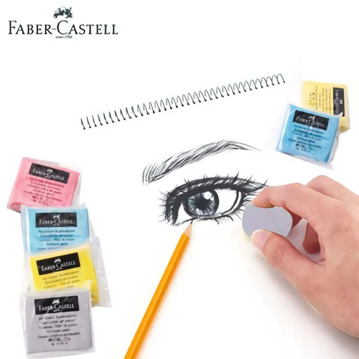 Kit 3 Gomas Moldeables Borrador Arte Dibujo Faber Castell - Faber Castell - uso