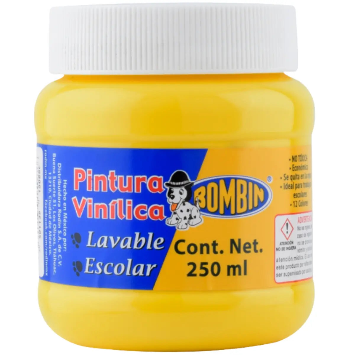 BOMBIN - Pintura vinílica Amarillo|#f8db1f|mate|?|?| / 250 ml - bombin - vista lateral