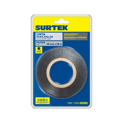 Cinta Negra Surtek Aislante 19 mmx 18 m - Lock - vista lateral