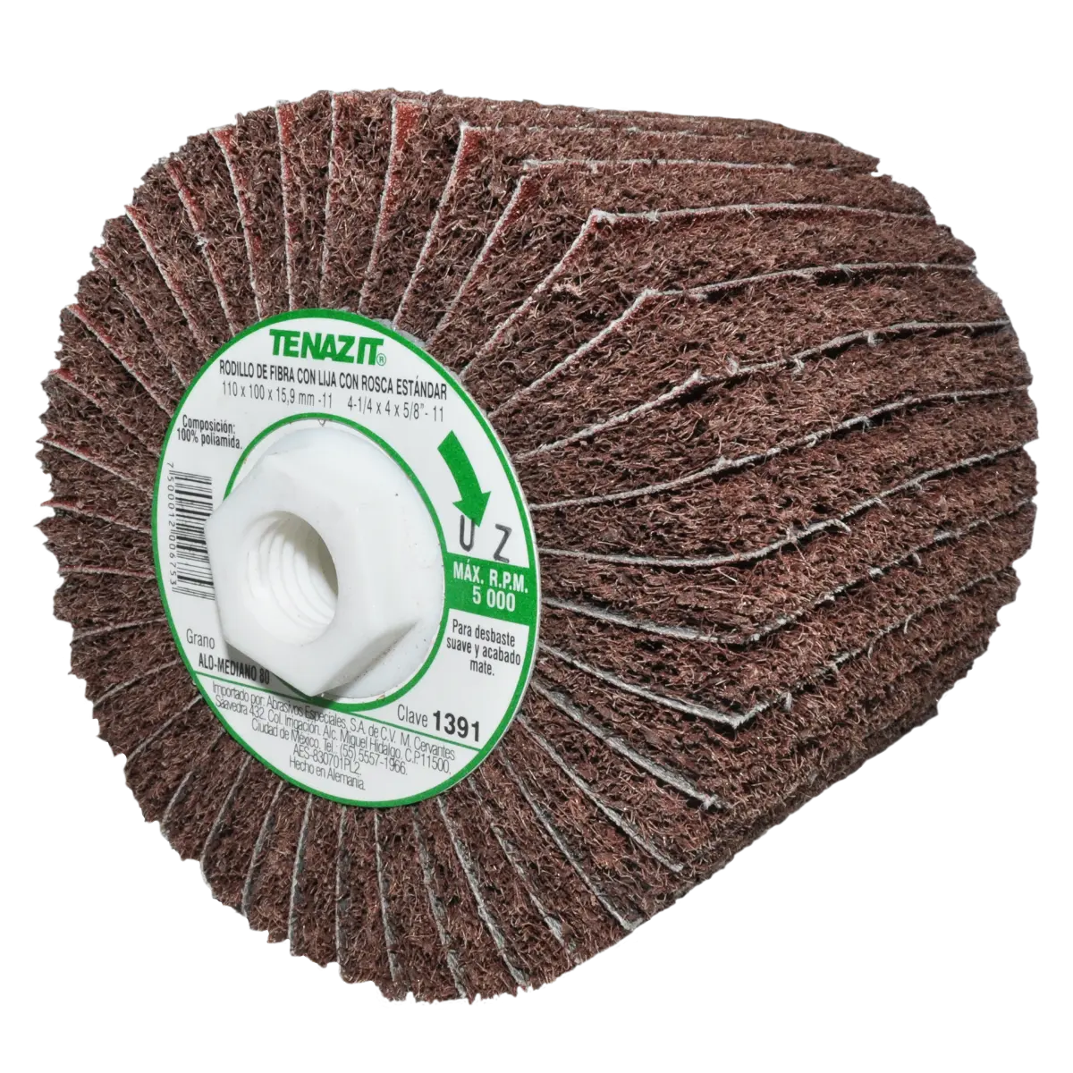 1 Rodillo de fibra Premium tipo RFL grano 80 de 110 x 100 x 15.9-11 mm G. MEDIO Tenazit (OPORTUNIDAD) - Austrodiam