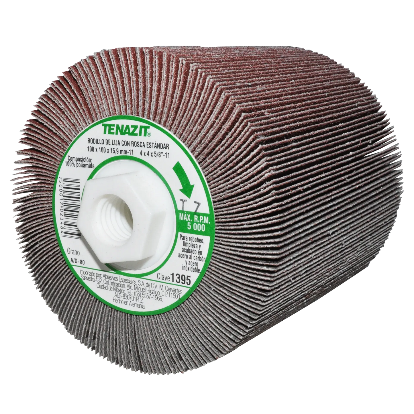 1 Rodillo de lija Premium grano 80 de 100 x 100 x 15.9-11 mm Tenazit (OPORTUNIDAD) - Austrodiam