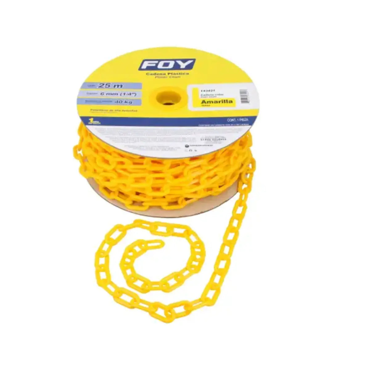 Cadena Plástica Foy Calibre 6 mm 25m amarillo - Lock