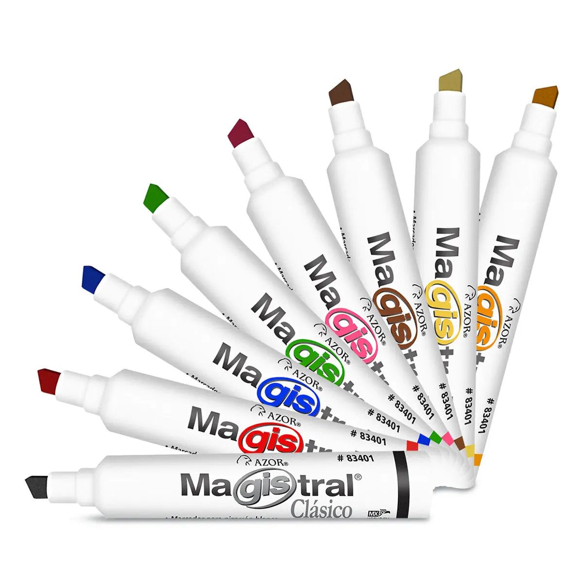 Marcadores Azor para Pizarrón Blanco Magistral Clasico 6mm 4 Piezas Elige Color Negro, Verde, Azul, Rojo - Azor - vista trasera