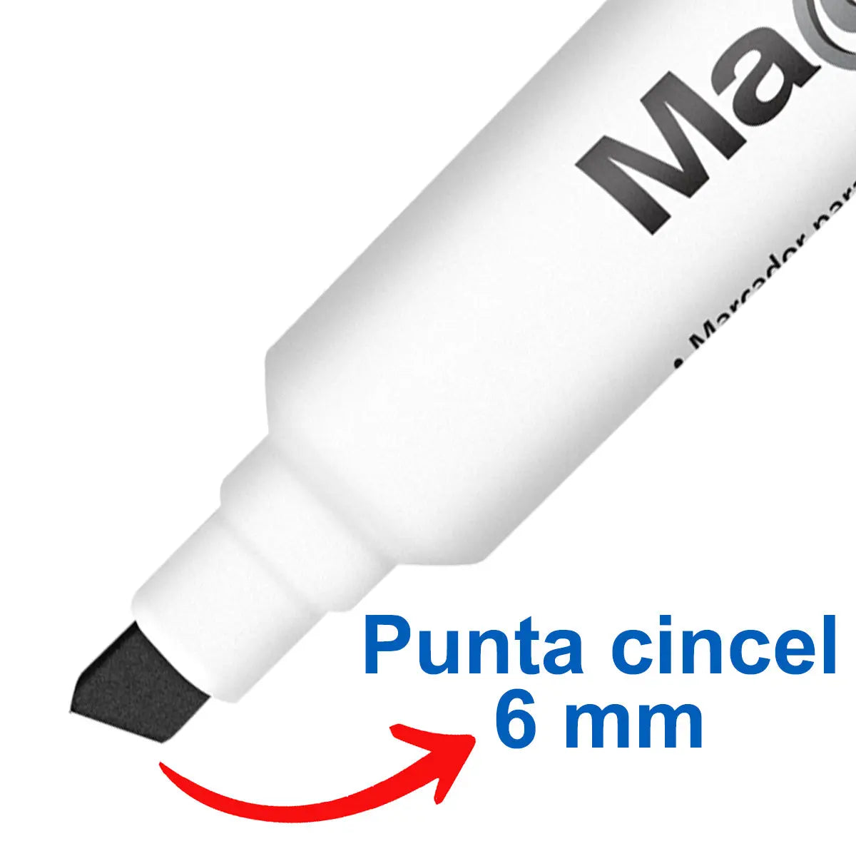 Marcadores Azor para Pizarrón Blanco Magistral Clasico 6mm 4 Piezas Elige Color Negro, Verde, Azul, Rojo - Azor - vista lateral