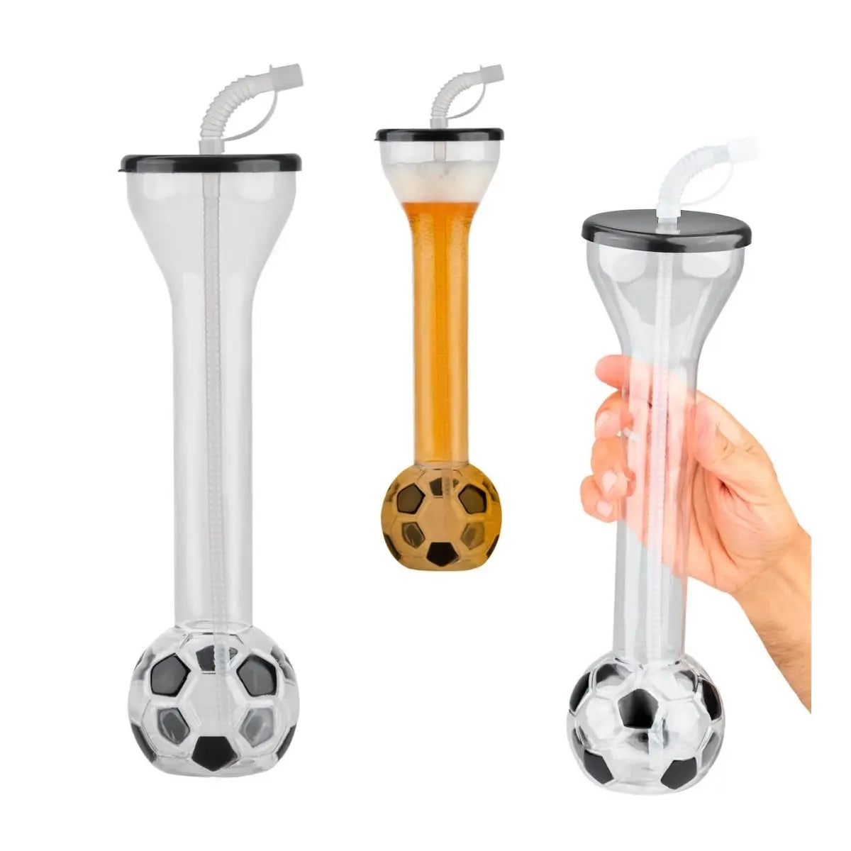 Yarda Forma Balon For Promotional c/ Tapa Popote Transparente 600 ml - For Promotional - vista lateral