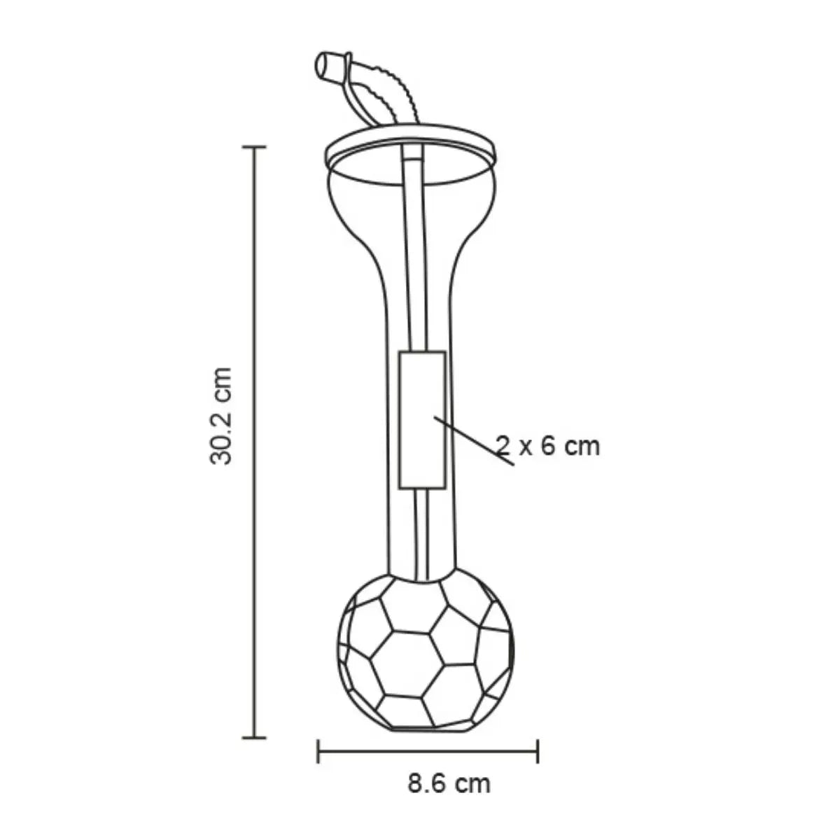 Yarda Forma Balon For Promotional c/ Tapa Popote Transparente 600 ml - For Promotional - detalle