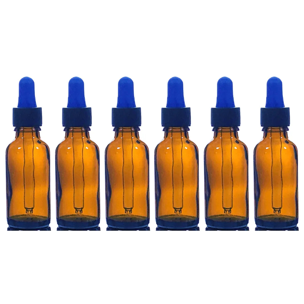 6 Frasco Botella Tapa Gotero Hermetico Vidrio 30 Ml Ambar Color Azul - Coveme - vista lateral