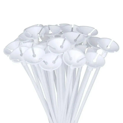 100pz Porta Globos Paquete Copas Varas 40cm Transparentes - GLOBO PAYASO